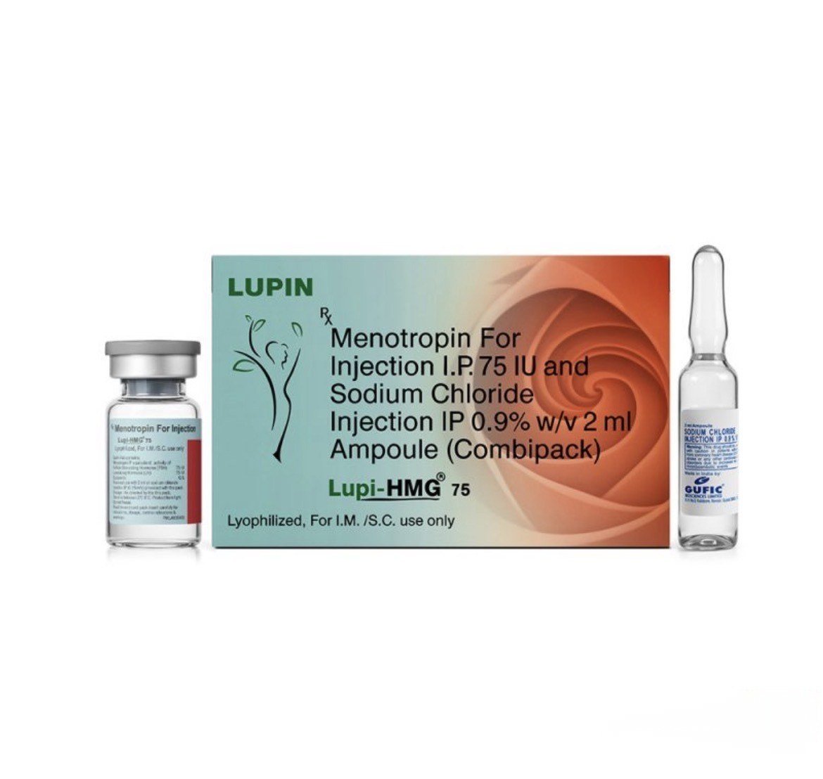 Hmg – ( Menotropin For Injection IP 75 IU And Sodium Chloride Injection IP 0.9% W/v 2ml Ampoule ) – Lupin