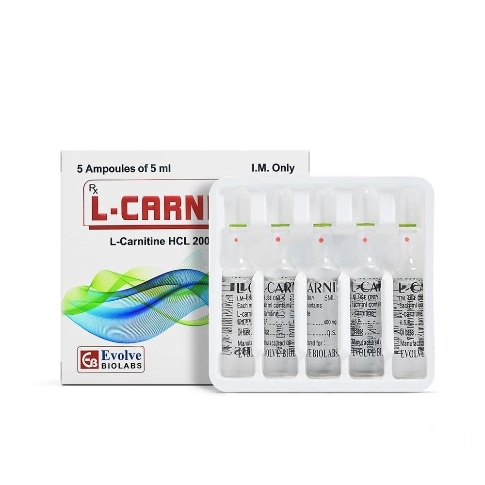 L – Carnibol ( L – Carnitine Hcl 2000mg / 5ml ) – 5 Ampoules Box – Evolvo Bio Labs