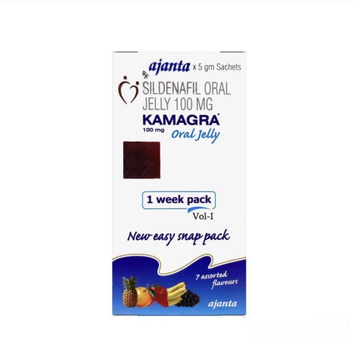 Generic Viagra Sildenafil Kamagra 100mg Oral Jelly (7 Pouches)