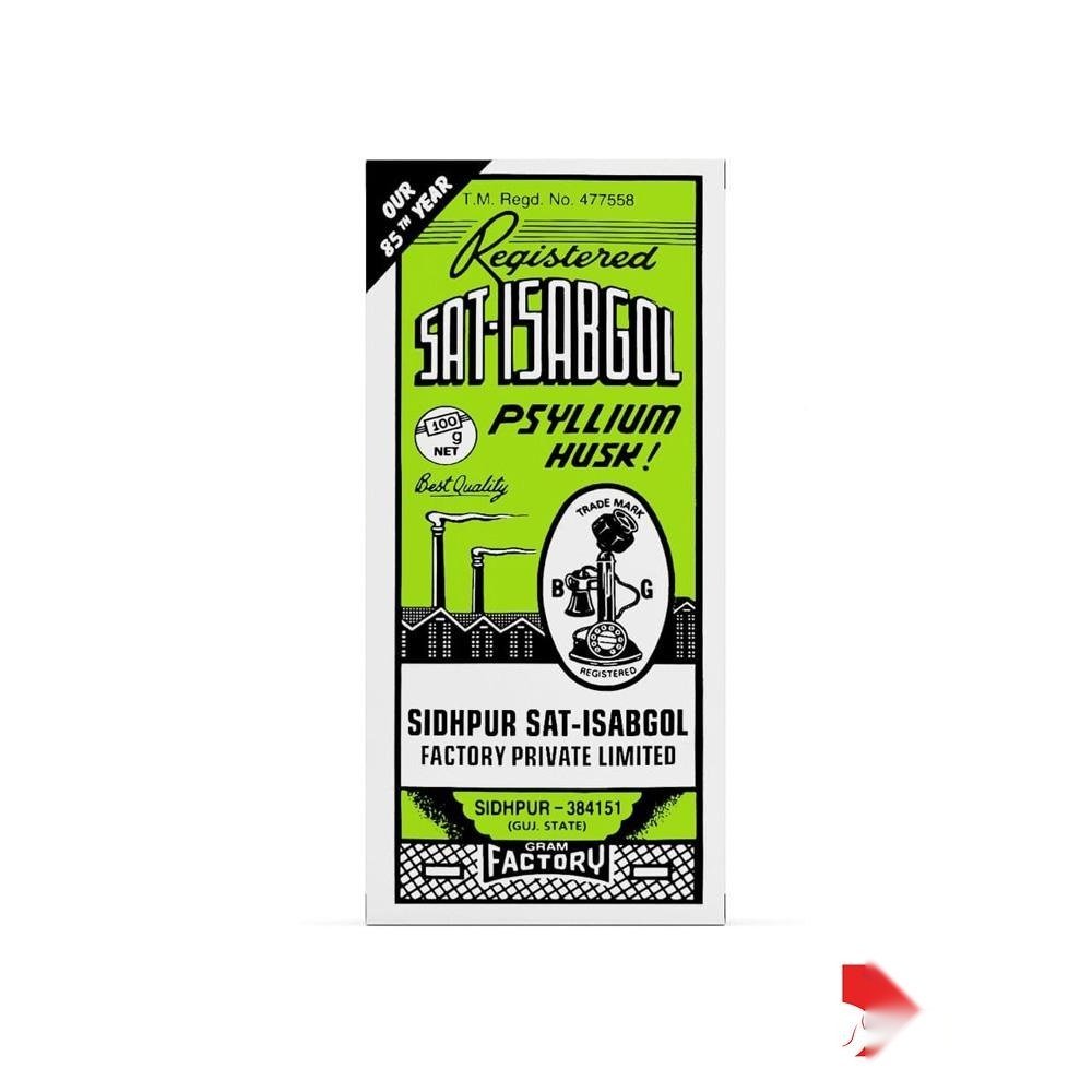 Sat - Isabgol ( Psyllium Husk ) (100g Powder Based) For Constipation - Sidhpur